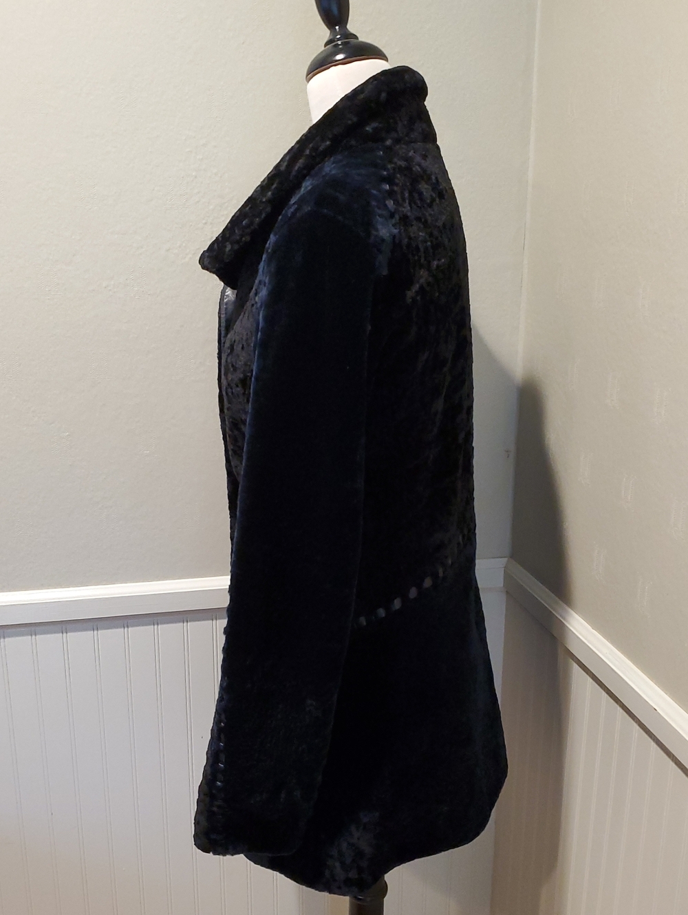 Autunno Shearling Fur Colorblock Jacket - Picture 2 of 14